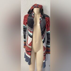 Mudd Colorful Hooded Cardigan Sweater vintage 2000s y2k casual